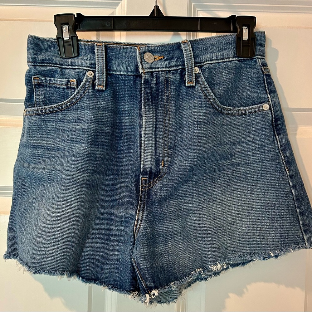 Levi's Classic Medium Blue High-Rise Cutoff Denim Shorts